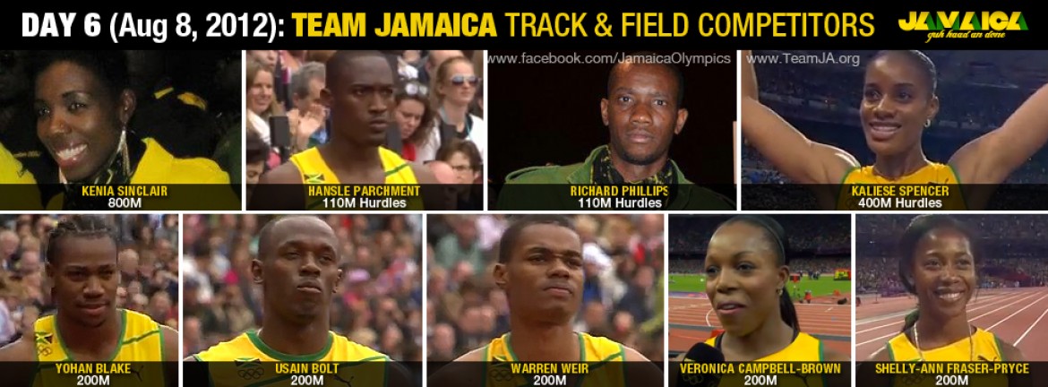 Day 6 (Aug 8): Track and Field Start List - Team Jamaica