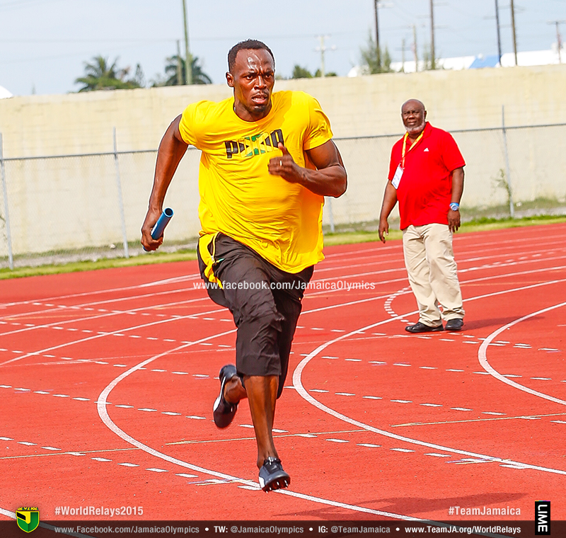 Usain Bolt during training session in Nassau Bahamas for 2015 IAAF World Relays